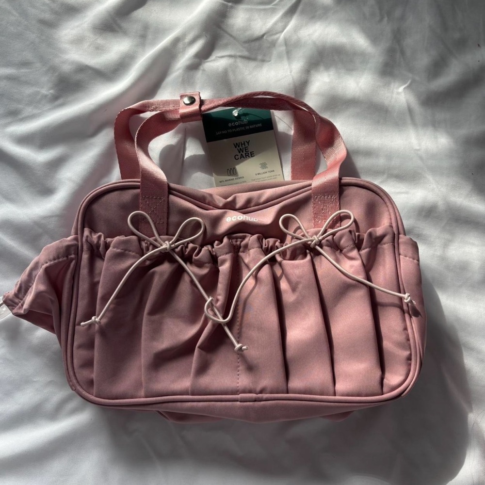 Pink Gathered Tote Bag for Women